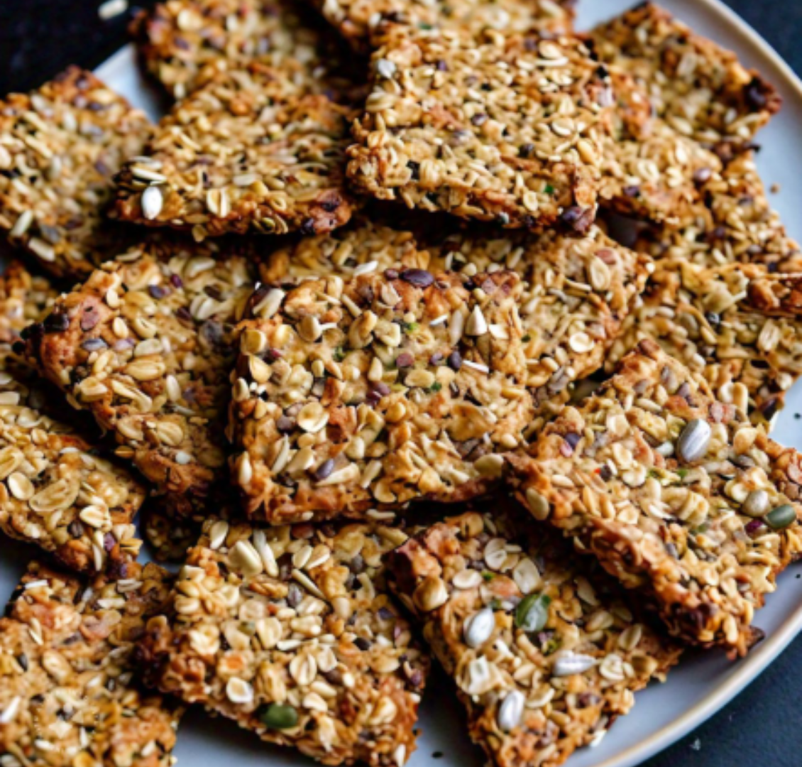 Crunchy Seed and Oat Crackers